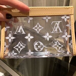 Absolutely stunning rare clear cosmetic Louis Vuitton case with LV logo, must
